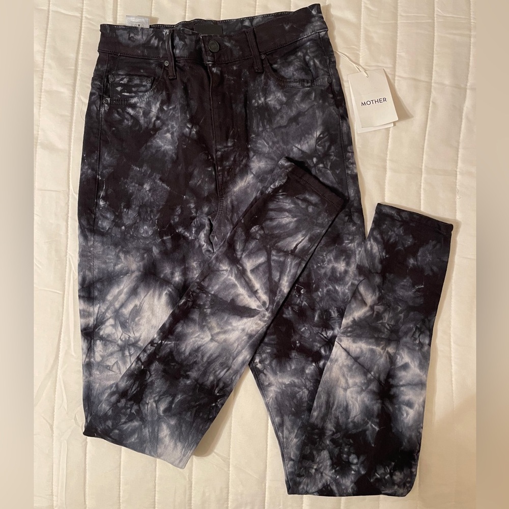 NWT MOTHER DENIM The Super Swooner in Winding Paths Size 26